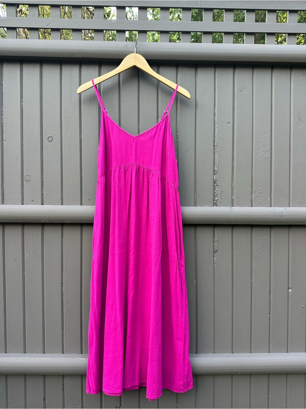 Spaghetti Strap Fuchsia Maxi Dress - Women